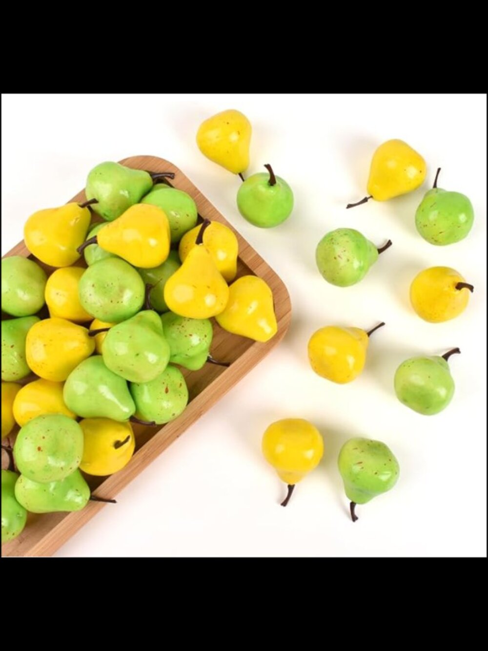 Forty (40) Mini Artificial Foam Pears - Green & Yellow - Mini Fruit - Decorative